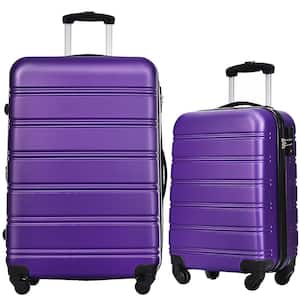 2-Piece Purple Spinner Wheels Luggage Set