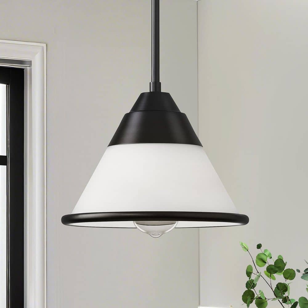 1-Light 40W Height Adjustable Black Modern Kitchen Island Pendant Light Fixture With E26 Base and White Dome Glass Shade price history on PriceWatchPro