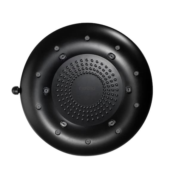 Brondell Nebia Corre 4-Spray Patterns with 1.5 GPM 6.5 in. Wall Mount Soft Fixed Shower Head in Matte Black
