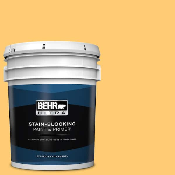 BEHR ULTRA 5 gal. #310B-5 Spiced Butternut Satin Enamel Exterior Paint & Primer