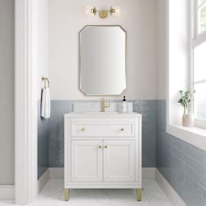 Chicago 29.9 in. W x 23.3 in. D x 32.6 in. H Single Bath Vanity Cabinet Without Top in Glossy White
