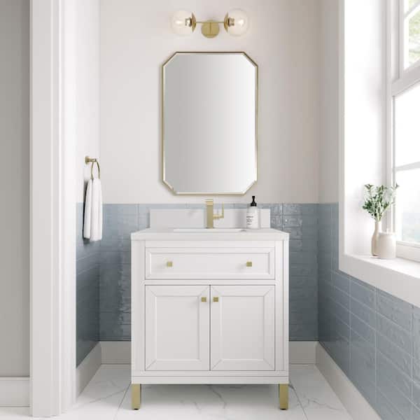 James Martin Vanities Chicago 29.9 in. W x 23.3 in. D x 32.6 in. H Single Bath Vanity Cabinet Without Top in Glossy White