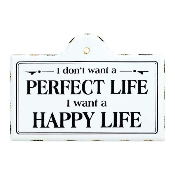 HomeRoots 10 in. Charlie Metal Black and White Wall Decor