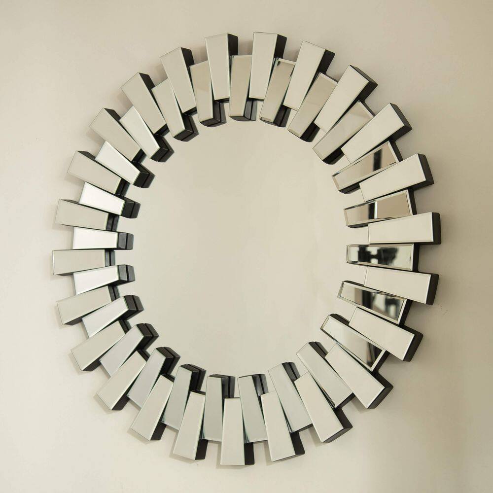 Avex Silver 31.5 in. W x 31.5 in. H Art Deco Round Plastic Framed Mirror price history on PriceWatchPro
