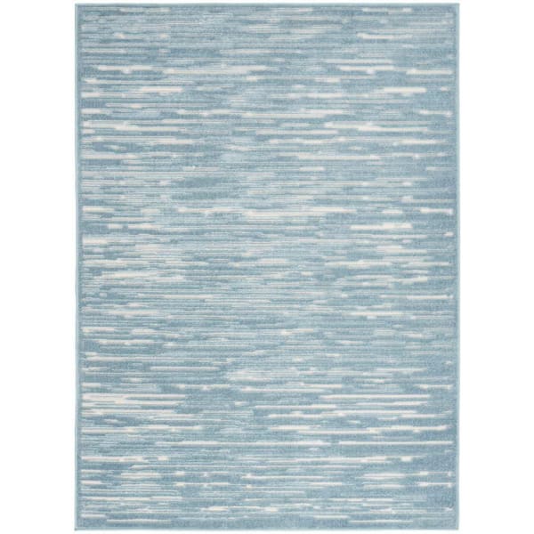 Nourison Casual Blue 7 ft. x 9 ft. Abstract Contemporary Area Rug