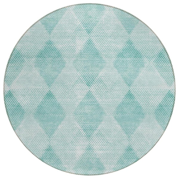 Addison Rugs Chantille ACN539 Teal 8 ft. x 8 ft. Round Machine Washable Indoor/Outdoor Geometric Area Rug