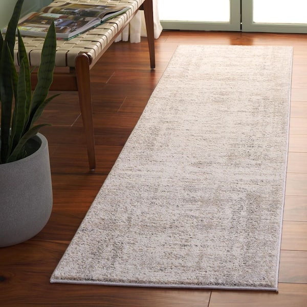 Northport 2 ft. x 8 ft. Ivory/Gray Abstract Distressed Runner Rug
