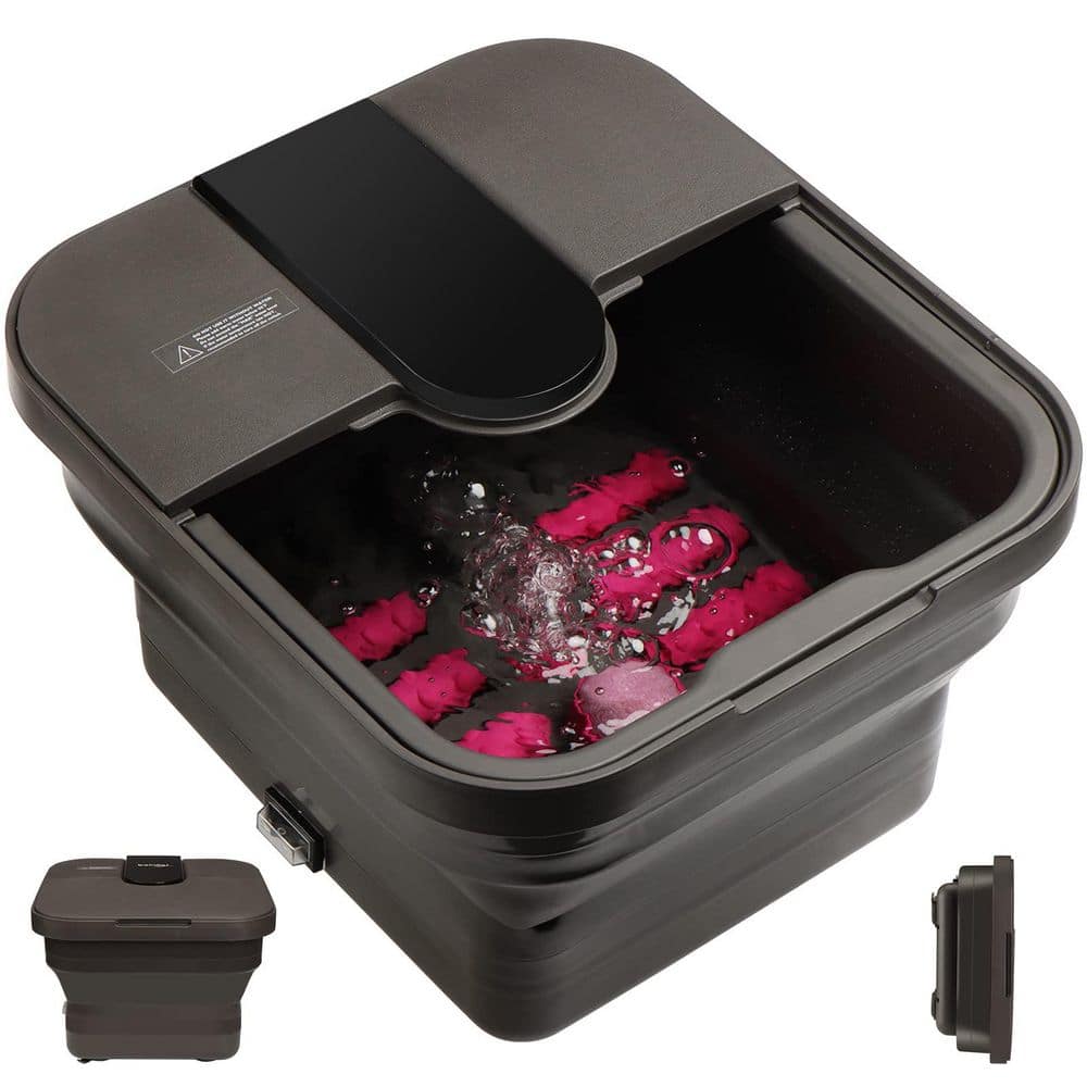 Collapsible 1-Person 6-Jet Foot Spa Portable Spa with Heat Bubble Jets Massage Removable Pumice Stone Storage Cover price history on PriceWatchPro