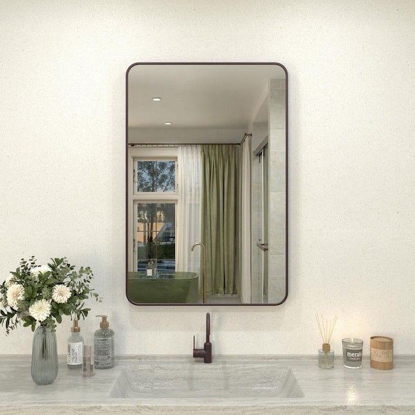 Hermitage Bath Kielo 24 in. W x 36 in. H Rectangular Framed Wall Bathroom Vanity Mirror in Oil Rubbed Bronze