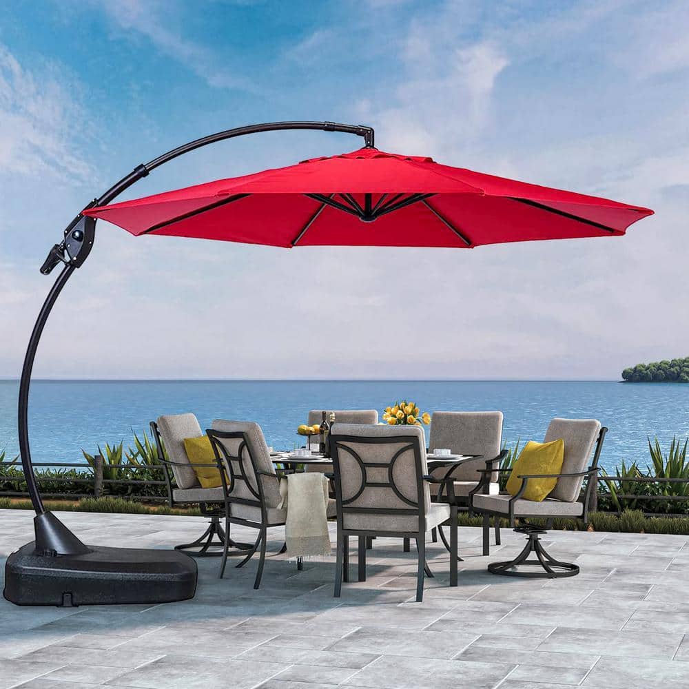 grand patio deluxe 10 foot curved aluminium offset umbrella LAUSAINT HOME 12FT Cantilever Cantilever Umbrell – Lausaint Home MOBILE BASE INCLUDED GRANDPATIO 10x10 ft Deluxe Cantilever