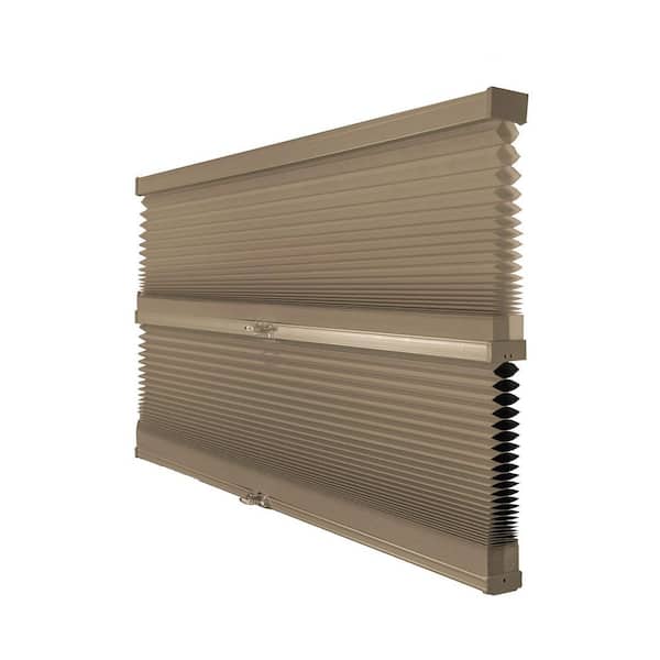 Chicology Cut-to-Size Barnwood Cordless Day and Night Privacy Blackout Polyester Cellular Shade 32.5 in. W x 48 in. L