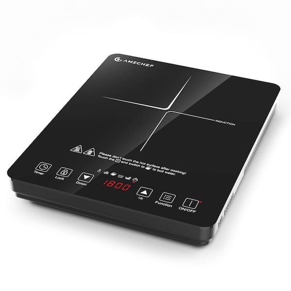 11 in. Single Induction Cooktop with Safety Lock, 4H Timer, Electric Induction Glass Top Hob for Boil, Stir-Fry, Black