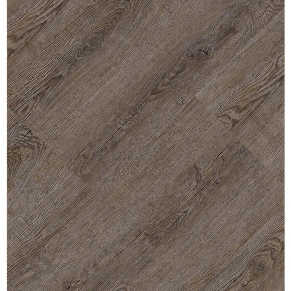 TrafficMaster Grey Ash 4 MIL x 6 in. W x 36 in. L Peel and Stick Water Resistant Vinyl Plank Flooring (36 sqft/case)