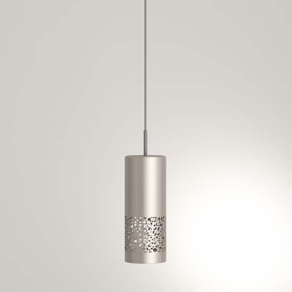 Hampton Bay Hensley 1-Light Satin Nickel Mini Pendant 204878A