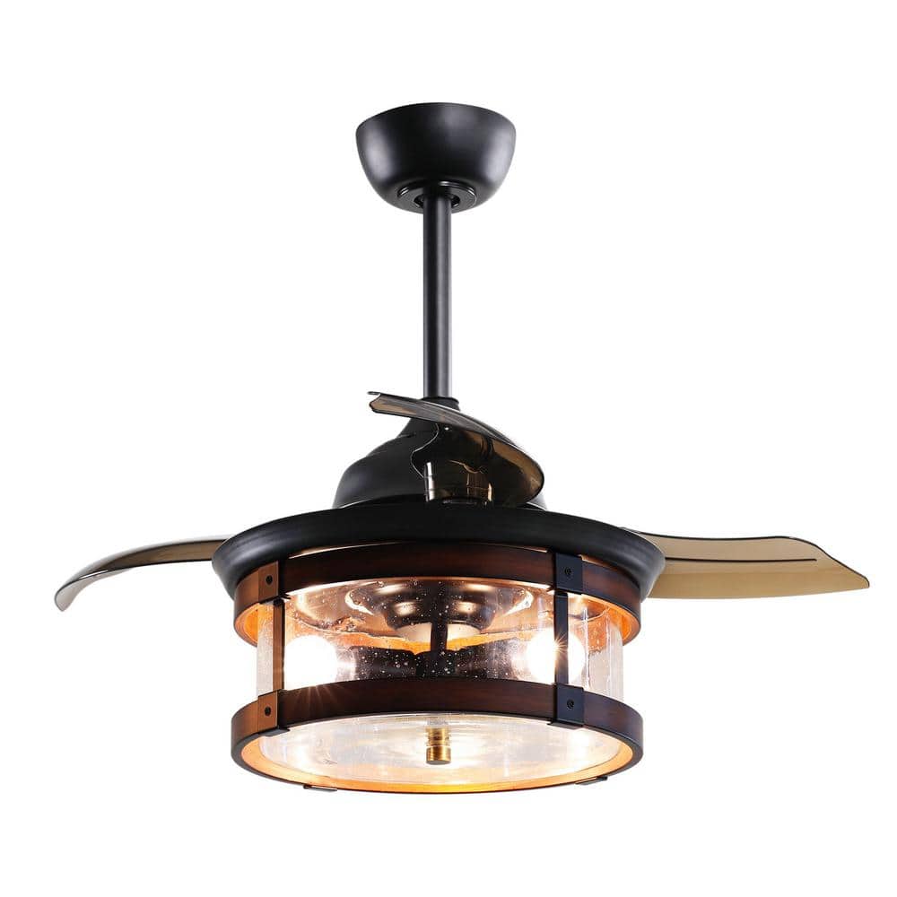 matrix decor 36 in. LED Indoor Oil Rubbed Bronze Retractable Ceiling Fan with Light and Remote