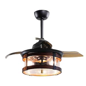 36 in. LED Indoor Oil Rubbed Bronze Retractable Ceiling Fan with Light and Remote Control