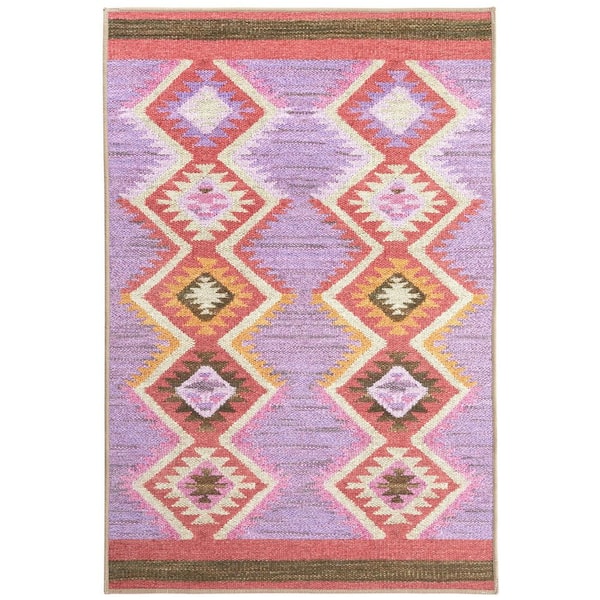 DASH & ALBERT Rhapsody Machine Washable Spice 5 ft. x 8 ft. Indoor Area Rug