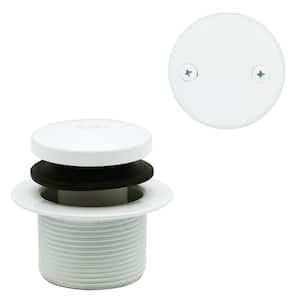 1-1/2 in. Tip-Toe Bathtub Drain Trim with Two-Hole Overflow Faceplate, Powder Coat White