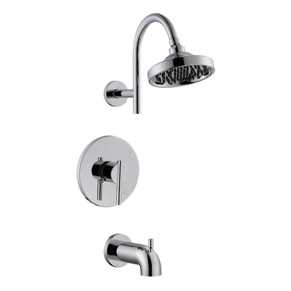 Design House Geneva Single-Handle 1-Spray Tub and Shower Faucet in Polished Chrome (Valve Included)