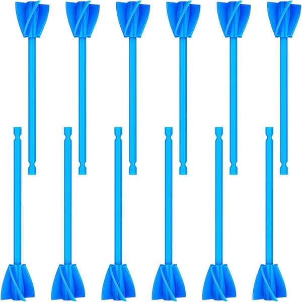KIWDZFU 12-Pieces Helix Paint Mixer Drill Attachment for 1 Gal. Paint Epoxy Resin Silicone Jewelry Casting Molds Blue