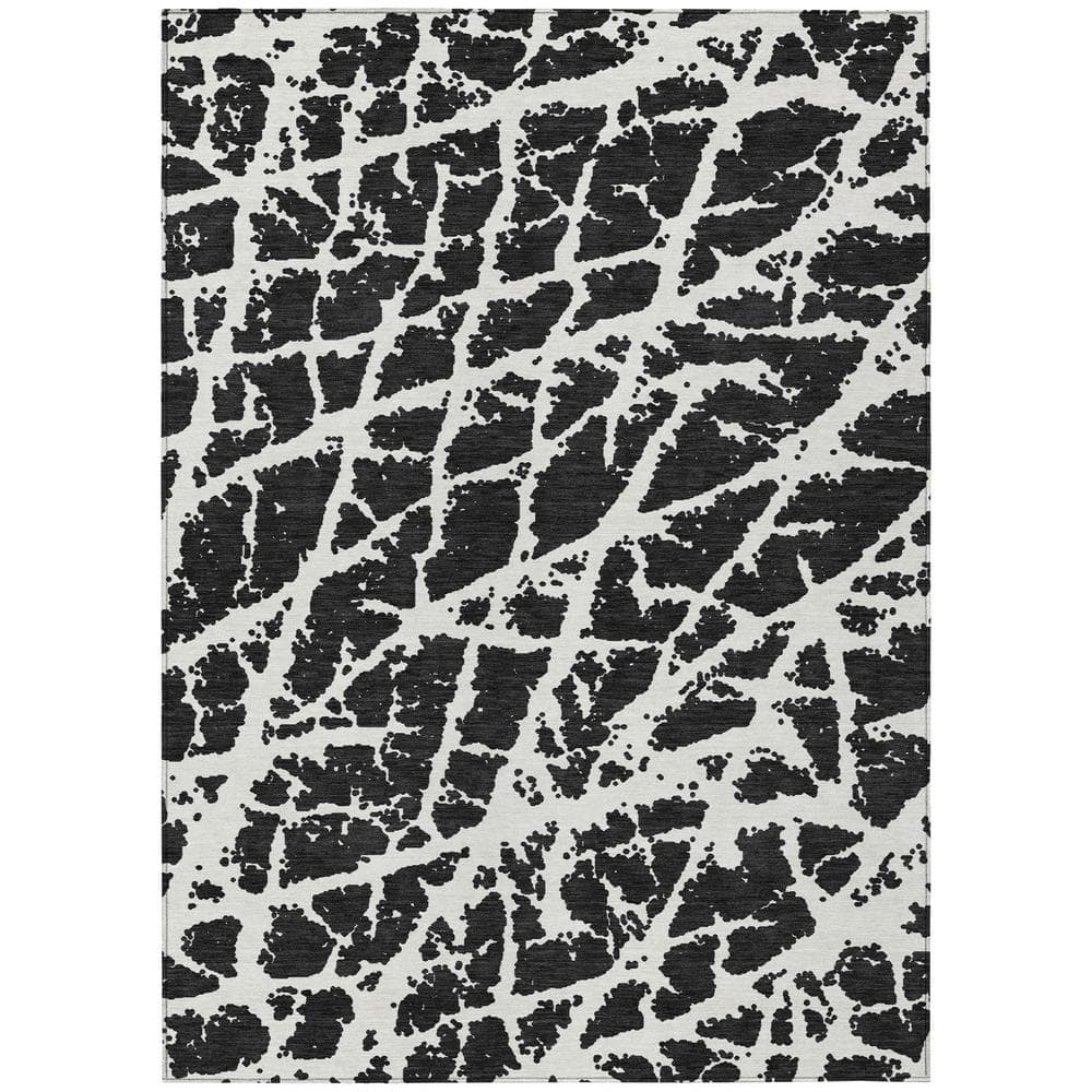 Chantille ACN501 Black 8 ft. x 10 ft. Machine Washable Indoor/Outdoor Geome