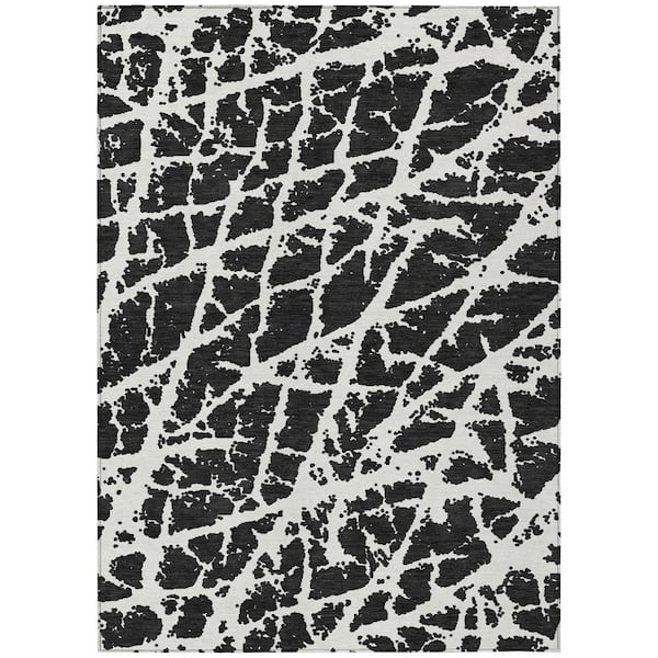 Addison Rugs Chantille ACN501 Black 9 ft. x 12 ft. Machine Washable Indoor/Outdoor Geometric Area Rug