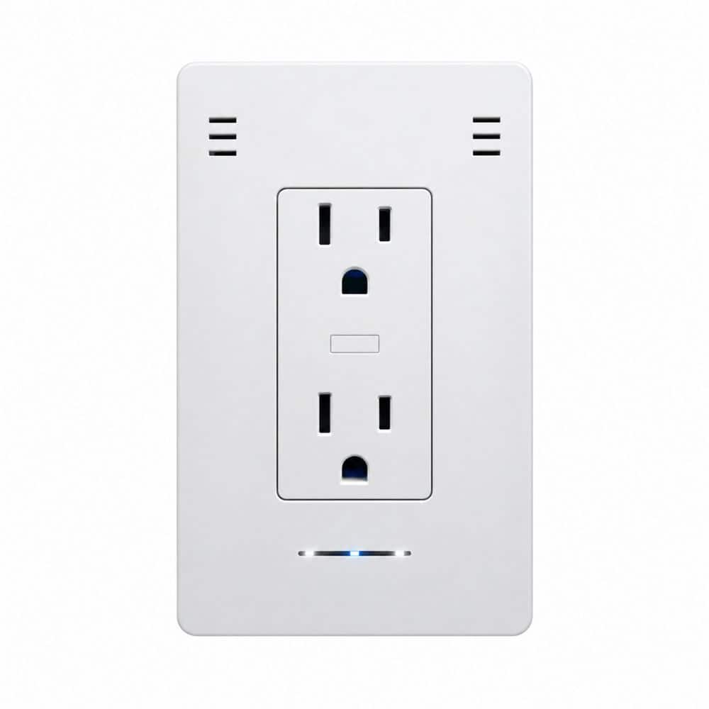InvisOutlet Pro Smart In-Wall Outlet with Multi-Sensor Monitoring, 15 Amp 120-Volt, Matter/Alexa/Google Home, White