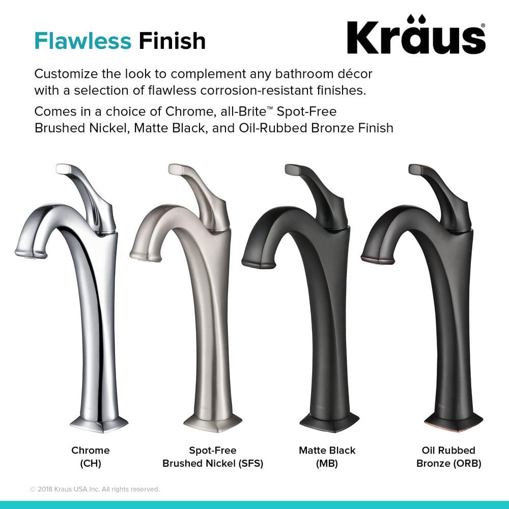 Eco-Friendly Arlo Single Handle Vessel Faucet in Spot-Free Nickel