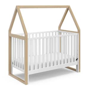 Orchard 5-in-1 Convertible Canopy Crib-White/Driftwood