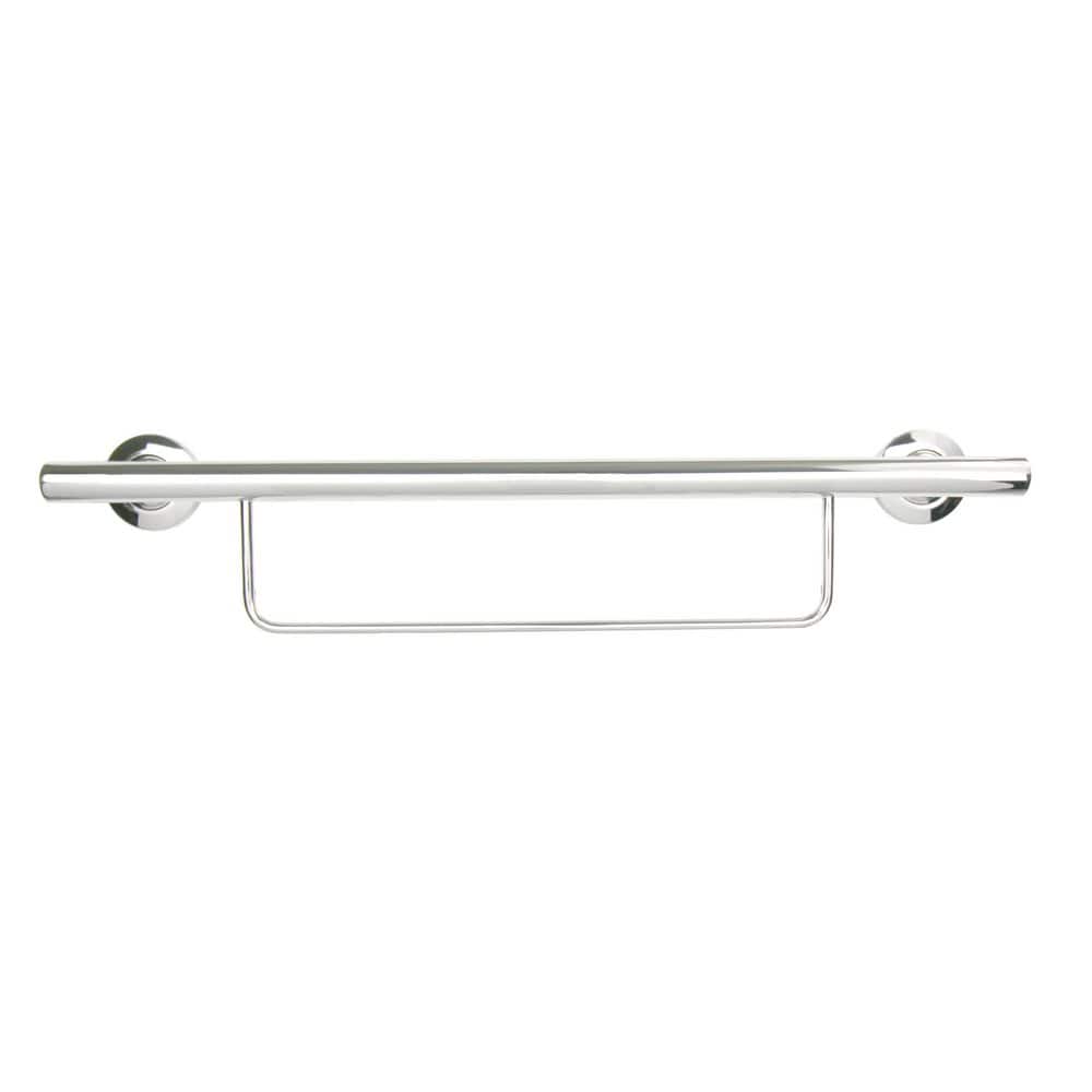 30 in. Lifestyle & Wellness Designer Newport Wall Mount Bathroom Shower Grab Bar with Towel Bar in Polished Finish price history on PriceWatchPro
