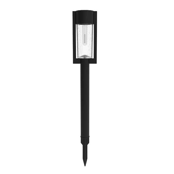 Hampton Bay Clermont 15 Lumen Black LED Weather Resistant Outdoor Solar Path Light with Glass Lens