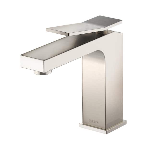 Avian Single Handle Single Hole Bathroom Faucet with Metal Touch Down Drain Included in Brushed Nickel