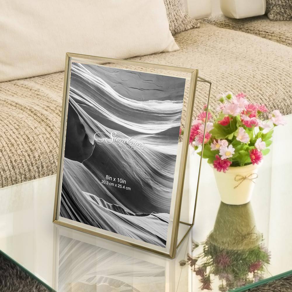 Antique Brass 8x10 Metal Floating Photo Frame