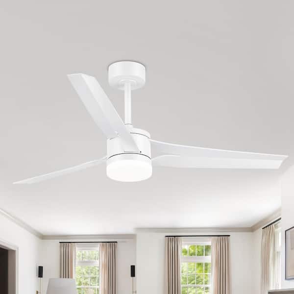 Carolen 52 in. Indoor Integrated LED White Ceiling Fan with Light and Remote Control Included