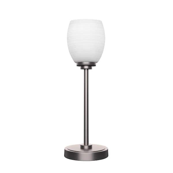 Unbranded Quincy 17 in. Graphite Accent Lamp with White Matrix Glass Shade