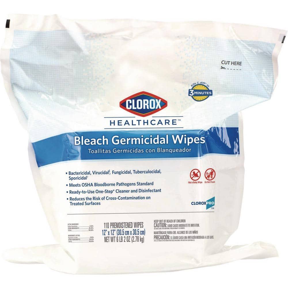 UPC 044600303598 product image for 12 in. x 12 in. Unscented Bleach Germicidal Disinfecting Wipes, Bag (110-Count) | upcitemdb.com