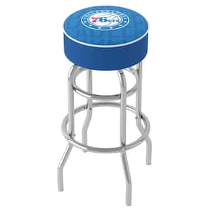 Philadelphia 76ers City 31 in. Blue Backless Metal Bar Stool with Vinyl Seat