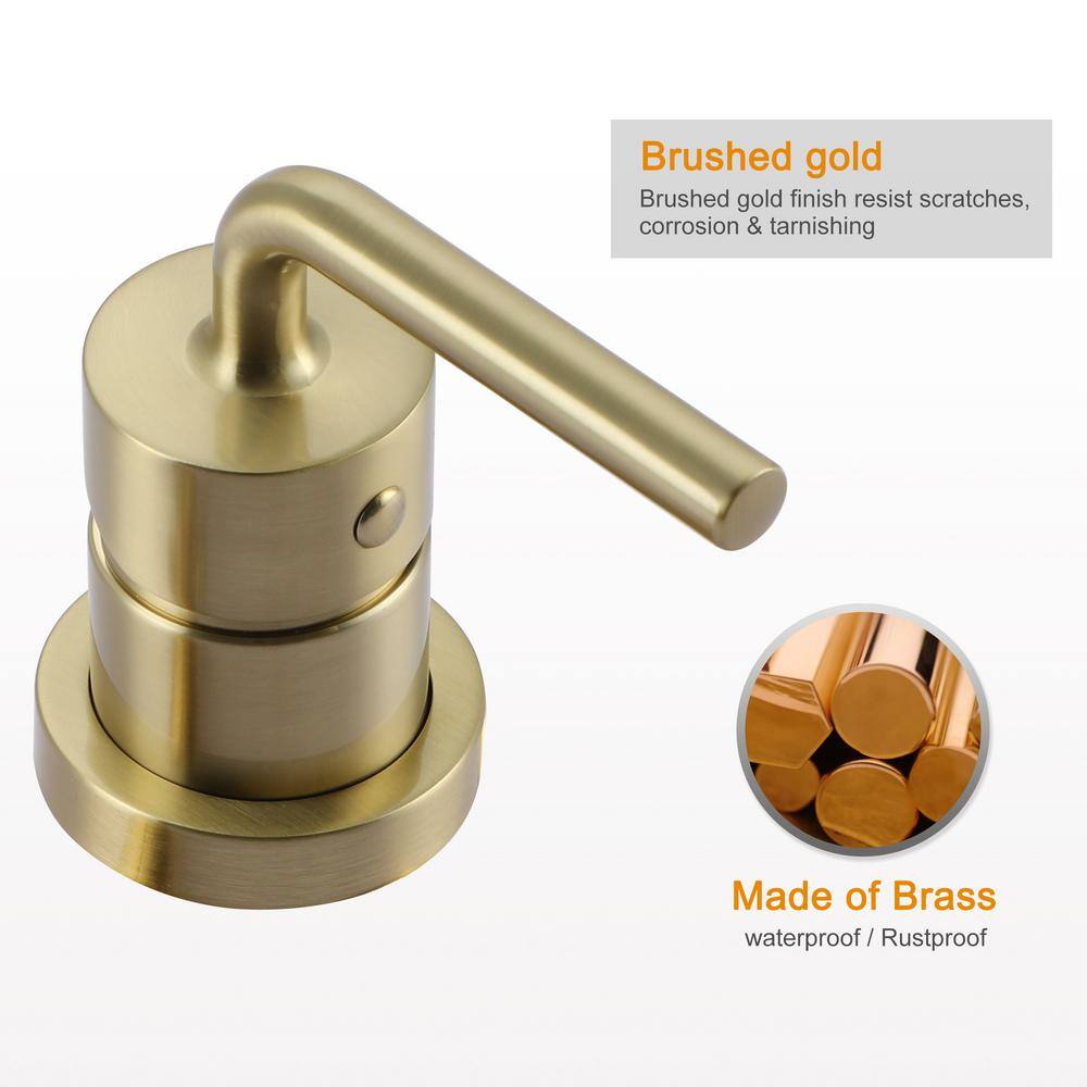 Brushed Gold Wall Mount Brass Bathroom Faucet with Single Handle