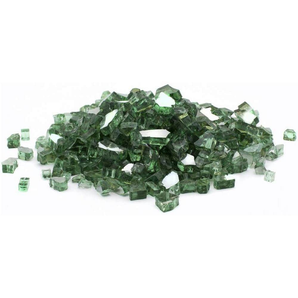 Medium Green Reflective Tempered Fire Glass for Fire Pits