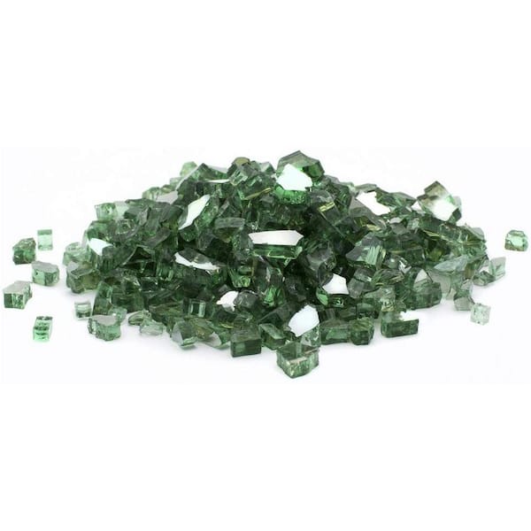 1/2 in. 20 lbs. Medium Green Reflective Fire Glass