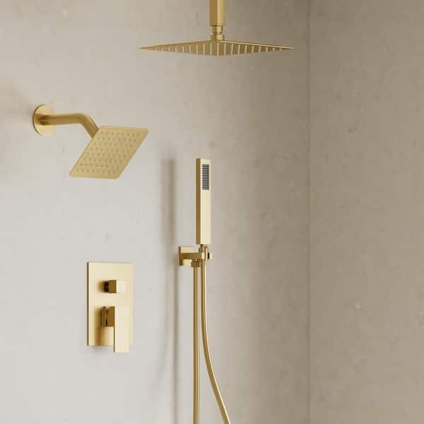 CRANACH 3-Spray Ceiling Mount 10 and 6 in. Dual Shower Head and ...