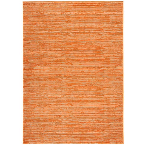 Vision Orange 6 ft. x 9 ft. Solid Marle Area Rug