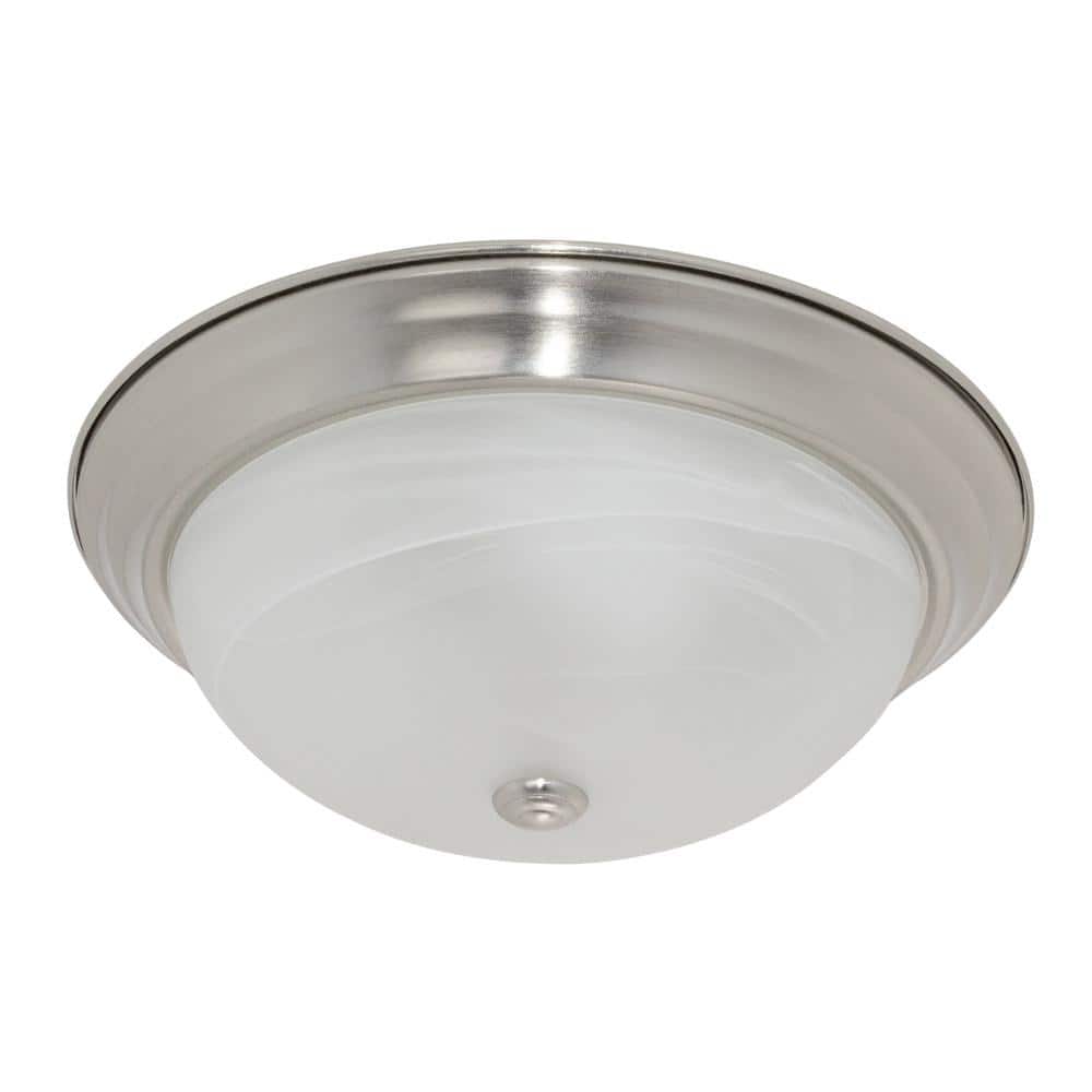 15" Satin Platinum Glass Flush Mount Ceiling Light