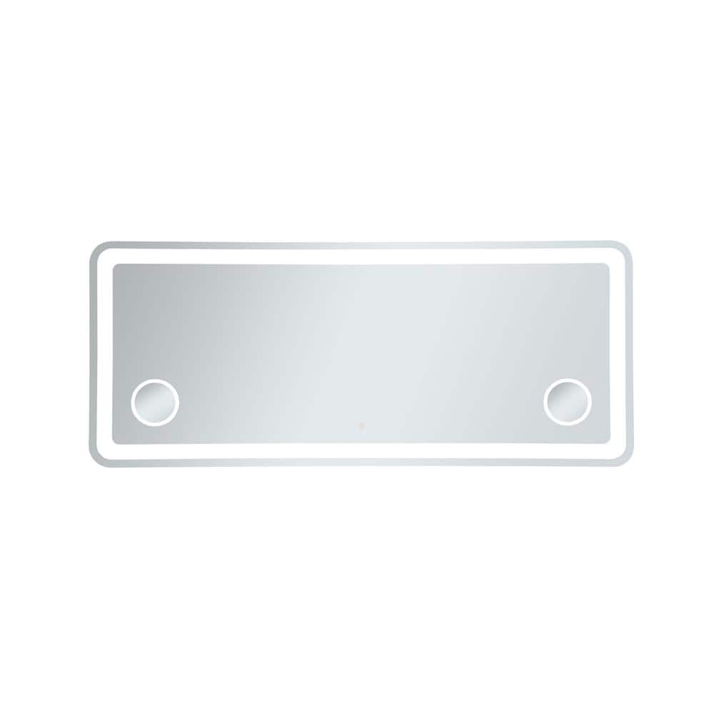 Timeless Home 72 in. W x 30 in. H Modern Rectangular Metal Framed Magnifyin