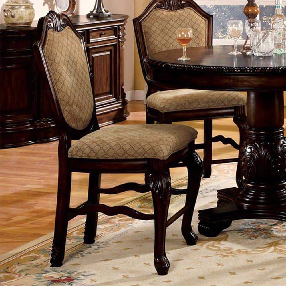 Espresso Faux Leather Upholstered Side Chair with Wood Frame