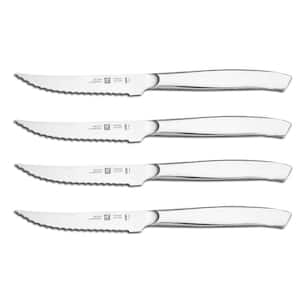 Mignon Steak Knife 4.5 in. Stainless Steel Partial Tang Serrated Steak Knife with Stainless Steel Handle Set of 4