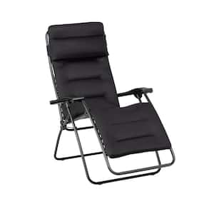 RSX Clip Metal Outdoor Recliner with Air Comfort Padded Cushion in Acier Color