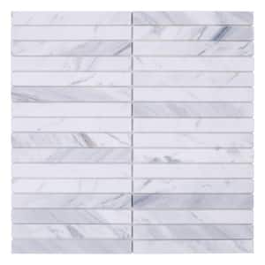 Take Home Sample - Geranium White 4 in. x 4 in. x 5 mm Marble Peel and Stick Mosaic (0.11 sq. ft./Each)