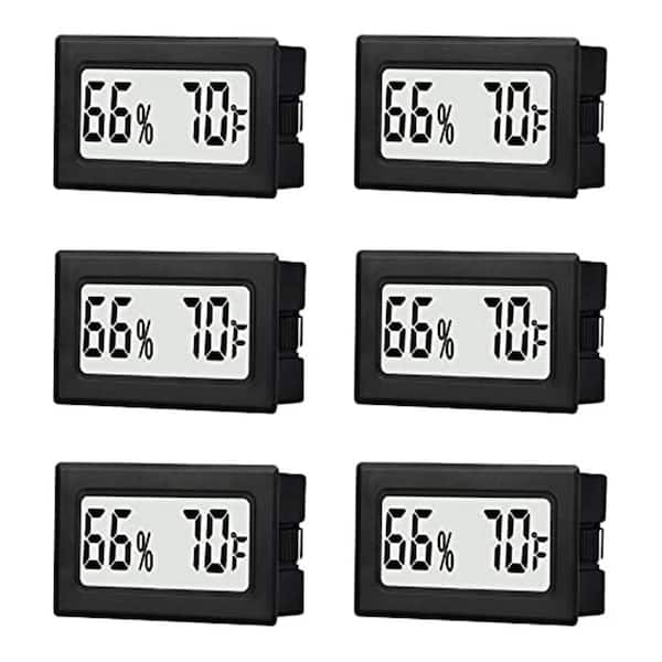 Mini Digital Display Wireless Thermometer Hygrometer Fahrenheit Sensor Indoor Temperature Humidity Gauge 6 Pack