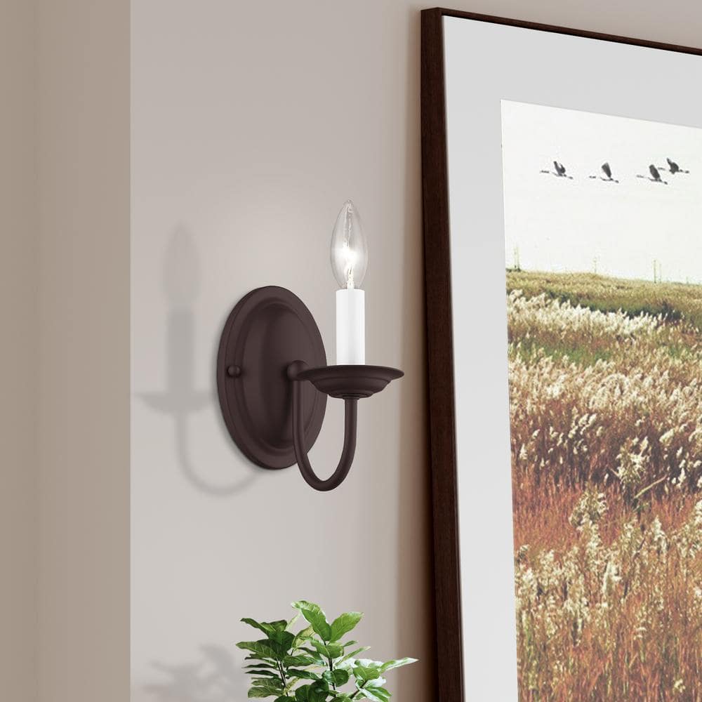 Traditional Bronze Direct Wired 7'' Dimmable Wall Sconce